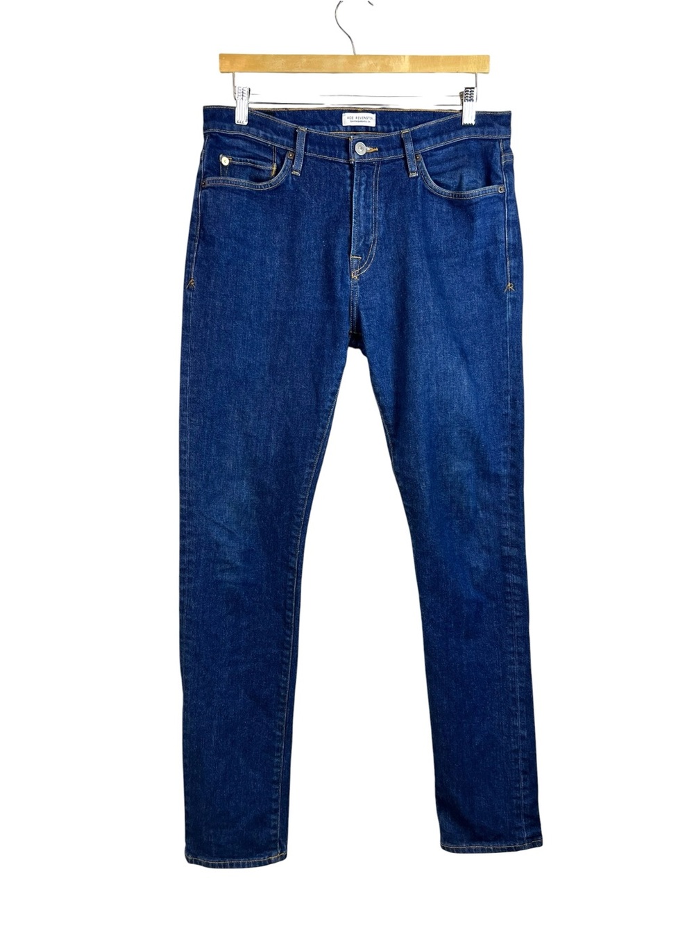Ace Rivington Jeans Mens 33x34 Blue Athletic Taper Candiani Denim Italy Selvedge
